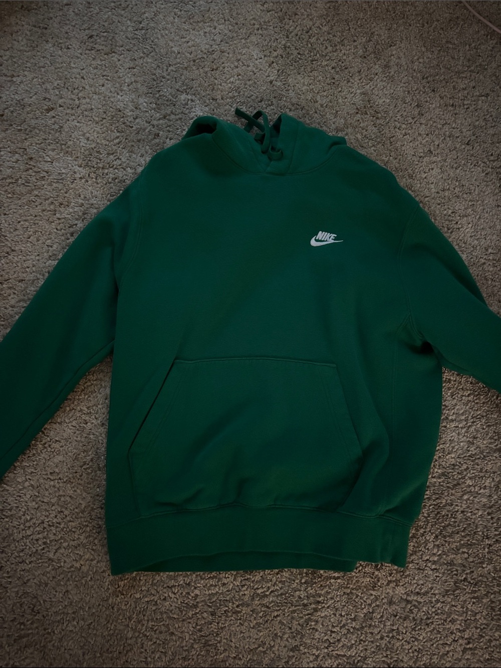 Nike Dark Green Pullover Hoodie with White Logo size medium